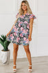 Mixed Print Ric Rac Trim Tiered Mini Dress