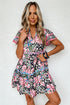 Mixed Print Ric Rac Trim Tiered Mini Dress