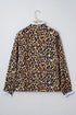 Mixed Print Ruffle Placket Long Sleeve Blouse