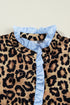 Mixed Print Ruffle Placket Long Sleeve Blouse
