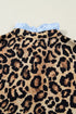 Mixed Print Ruffle Placket Long Sleeve Blouse