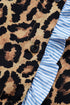Mixed Print Ruffle Placket Long Sleeve Blouse