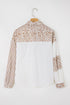 Mixed Print Stripe And Animal Pattern Button Down Shirt