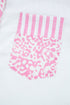 Mixed Print Stripe And Animal Pattern Button Down Shirt