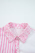Mixed Print Stripe And Animal Pattern Button Down Shirt
