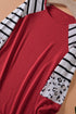 Mixed Print Stripe And Animal Pattern Long Sleeve Top