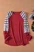 Mixed Print Stripe And Animal Pattern Long Sleeve Top