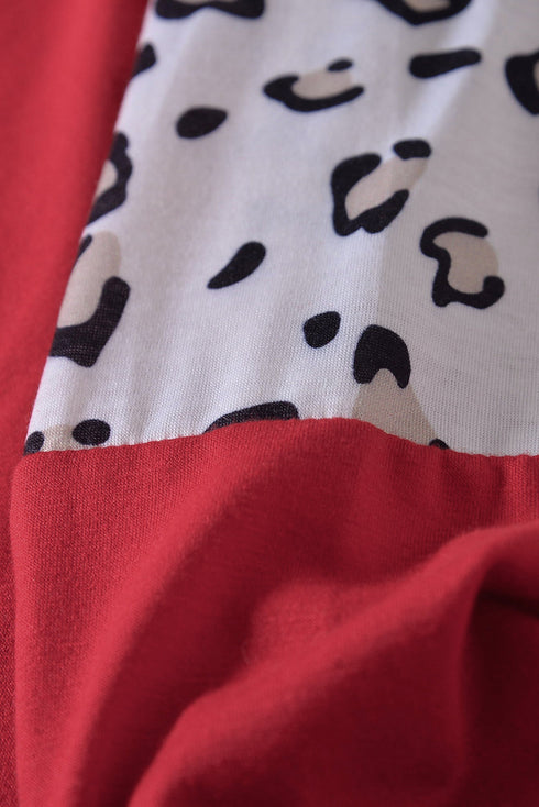 Mixed Print Stripe And Animal Pattern Long Sleeve Top