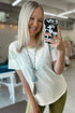 Mixed Print Stripe And Floral Round Neck Tee