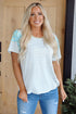 Mixed Print Stripe And Floral Round Neck Tee