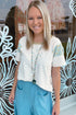 Mixed Print Stripe And Floral Round Neck Tee