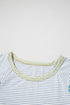 Mixed Print Stripe And Floral Round Neck Tee