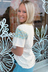 Mixed Print Stripe And Floral Round Neck Tee