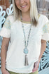 Mixed Print Stripe And Floral Round Neck Tee