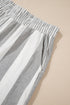 Mixed Print Striped Short Sleeve Pocketed Short Set