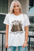 Mixed Print Trees Graphic Crew Neck Tee
