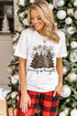 Mixed Print Trees Graphic Crew Neck Tee