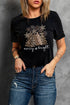 Mixed Print Trees Graphic Crew Neck Tee
