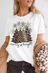 Mixed Print Trees Graphic Crew Neck Tee