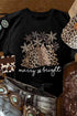 Mixed Print Trees Graphic Crew Neck Tee