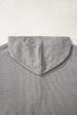 Mixed Print Waffle Knit Button Front Hooded Pullover