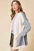Mixed Print Waffle Knit Patch Pocket Cardigan
