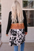 Mixed Print Western Style Open Front Cardigan