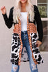 Mixed Print Western Style Open Front Cardigan