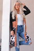Mixed Print Western Style Open Front Cardigan