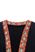 Mixed Print Western Style Open Front Cardigan