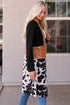 Mixed Print Western Style Open Front Cardigan