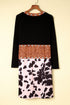 Mixed Print Western Style Open Front Cardigan