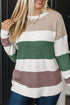 Mixed Stitch Block Stripe Crew Neck Sweater