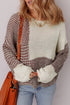 Mixed Stitch Color Block Drop Shoulder Pullover Sweater