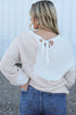 Mixed Stitch Crew Neck Drop Shoulder Sweater