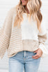 Mixed Stitch Crew Neck Drop Shoulder Sweater