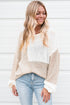 Mixed Stitch Crew Neck Drop Shoulder Sweater