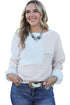 Mixed Stitch Crew Neck Drop Shoulder Sweater