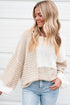 Mixed Stitch Crew Neck Drop Shoulder Sweater