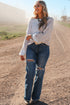Mixed Stitch Crew Neck Drop Shoulder Sweater