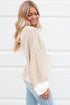 Mixed Stitch Crew Neck Drop Shoulder Sweater