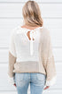 Mixed Stitch Crew Neck Drop Shoulder Sweater