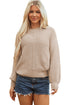 Mixed Stitch Exposed Seam Crew Neck Pullover Sweater
