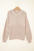 Mixed Stitch Exposed Seam Crew Neck Pullover Sweater