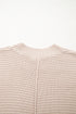 Mixed Stitch Exposed Seam Crew Neck Pullover Sweater