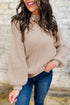 Mixed Stitch Exposed Seam Crew Neck Pullover Sweater
