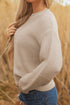 Mixed Stitch Exposed Seam Crew Neck Pullover Sweater