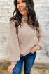 Mixed Stitch Exposed Seam Crew Neck Pullover Sweater