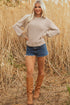 Mixed Stitch Exposed Seam Crew Neck Pullover Sweater