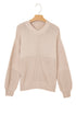 Mixed Stitch Exposed Seam Crew Neck Pullover Sweater